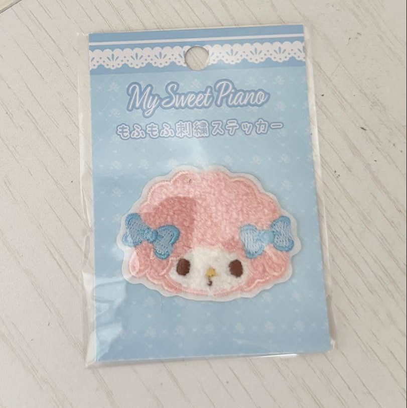 SANRIO | My Sweet Piano MofuMofu Embroidery Sticker 60x55x2mm (Blue)
