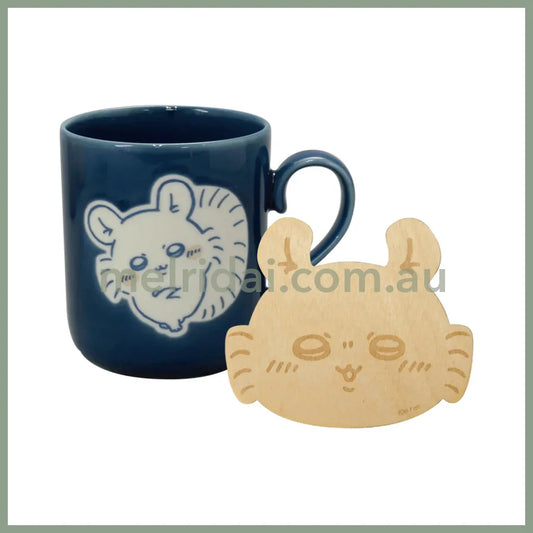 【Made in Japan】CHIIKAWA | Momonga Ceramic Mug Cup with Coaster Set