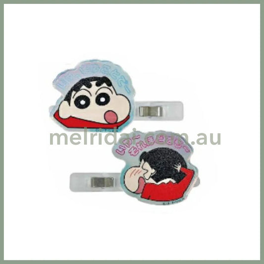 【Made in Japan】Crayon Shin-chan | Aurora Acrylic Hair Clip Set Crayon Shin-chan & Waniyama