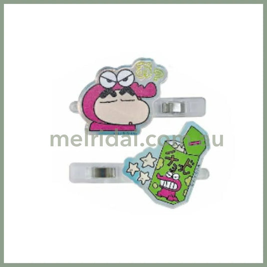 【Made in Japan】Crayon Shin-chan | Aurora Acrylic Hair Clip Set Crayon Shin-chan & Waniyama
