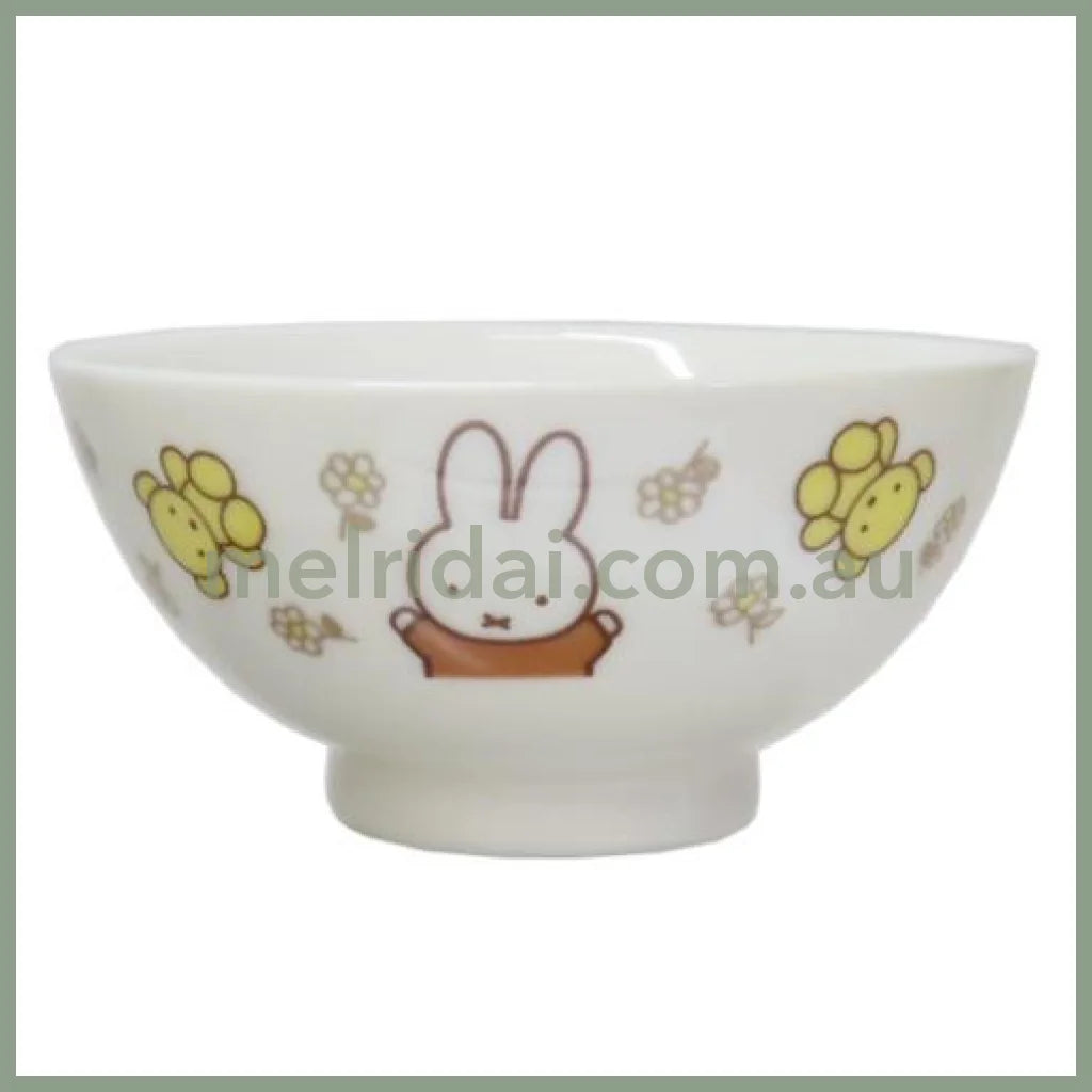 【Made in Japan】MIFFY | Miffy Rice Bowl 110×55mm (Teddy Bear Flower)