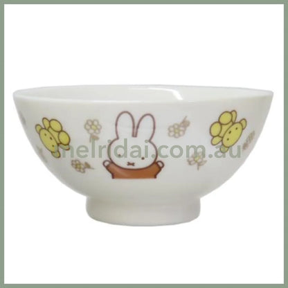 【Made in Japan】MIFFY | Miffy Rice Bowl 110×55mm (Teddy Bear Flower)