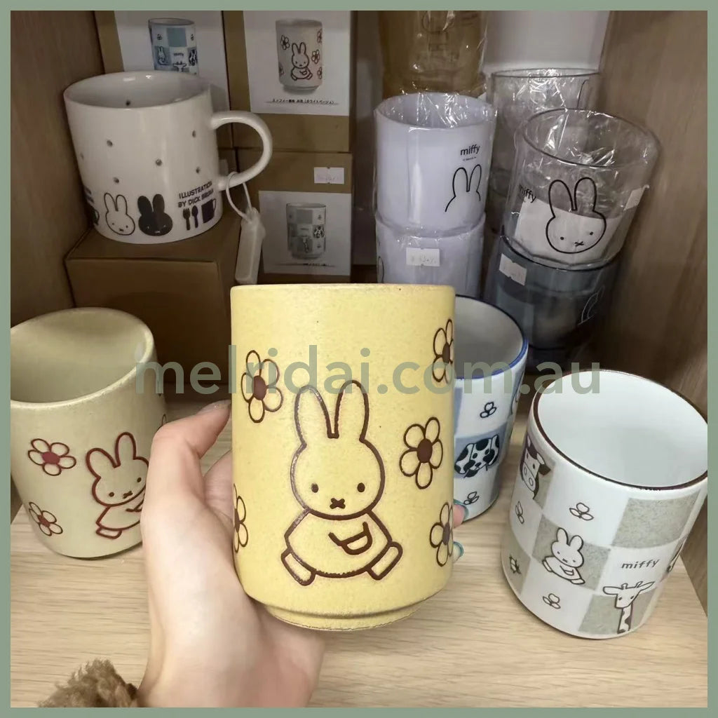 【Made in Japan】Miffy | Teacup Hot Water Cup Φ75×H102mm (Flower Beige)