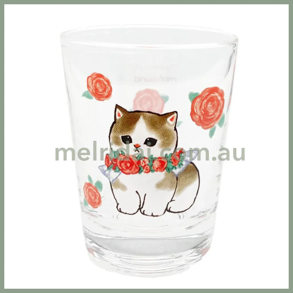 【Made In Japan】Mofusand | Mini Glass 50 X H65Mm 猫福 迷你玻璃杯/小酒杯/烧酒杯/清酒杯 Rose 玫瑰