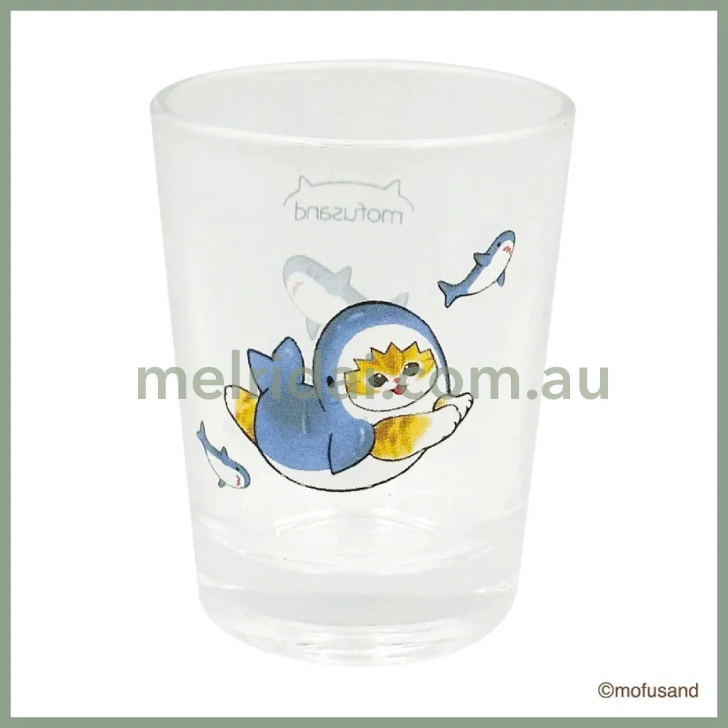 【Made In Japan】Mofusand | Mini Glass 50 X H65Mm 猫福 迷你玻璃杯/小酒杯/烧酒杯/清酒杯 Shark 鲨鱼