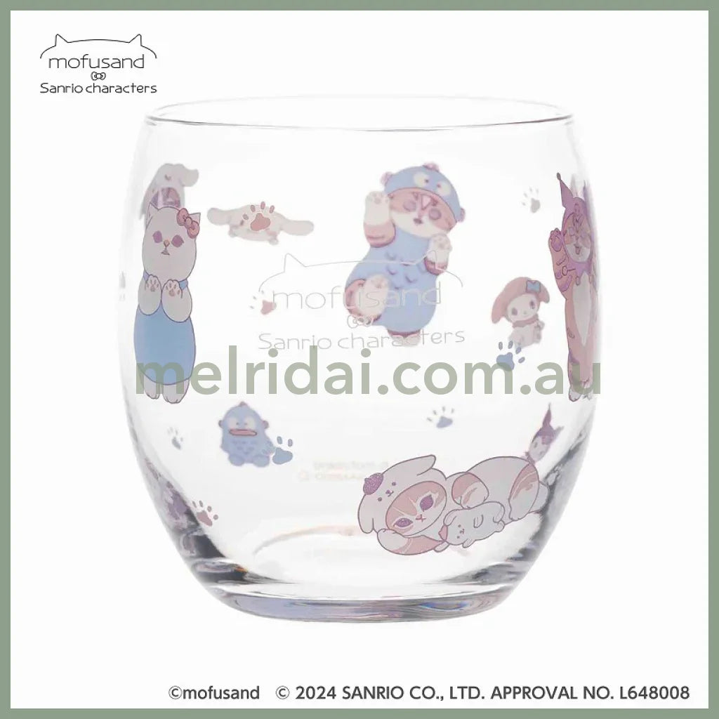 【Made In Japan】Mofusand X Sanrio | Glass 73×H83Mm 猫福 三丽鸥合作款 玻璃杯/牛奶杯/不倒翁杯/摇摇杯