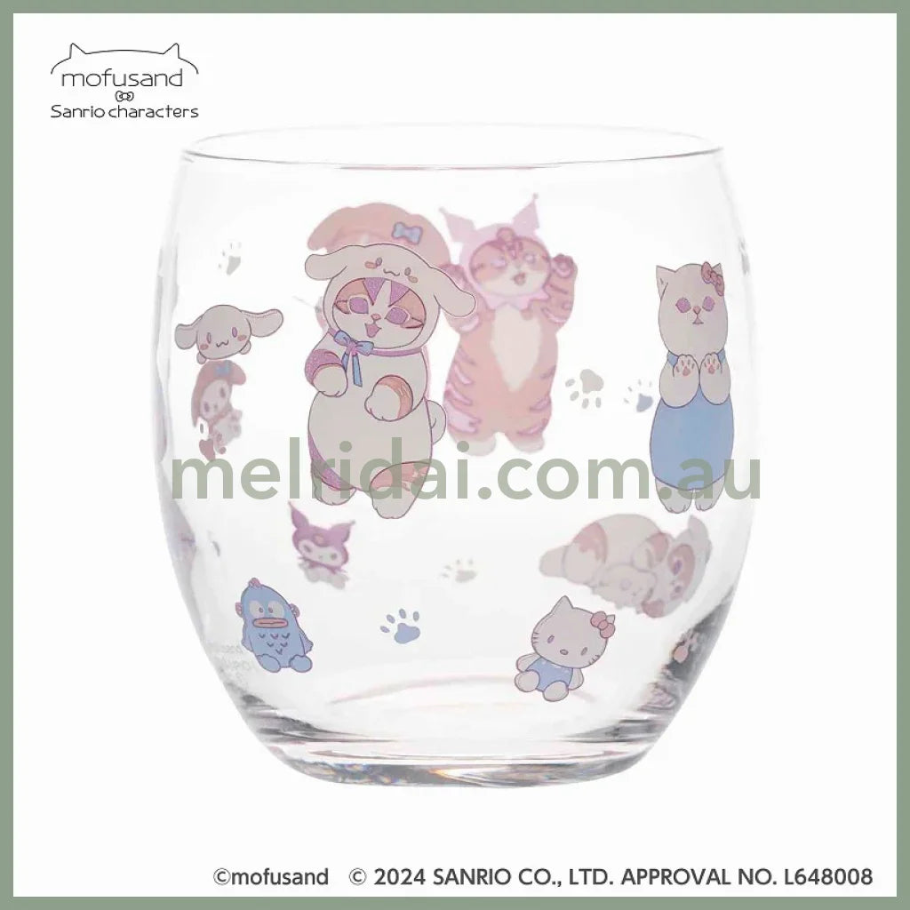 【Made In Japan】Mofusand X Sanrio | Glass 73×H83Mm 猫福 三丽鸥合作款 玻璃杯/牛奶杯/不倒翁杯/摇摇杯