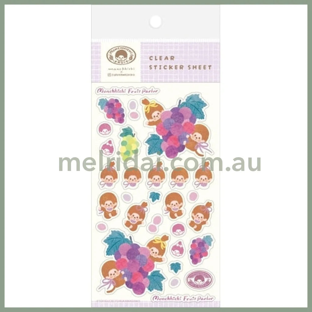 【Made in Japan】Monchhichi x Furukawashiko | Clear Sticker (Grape)