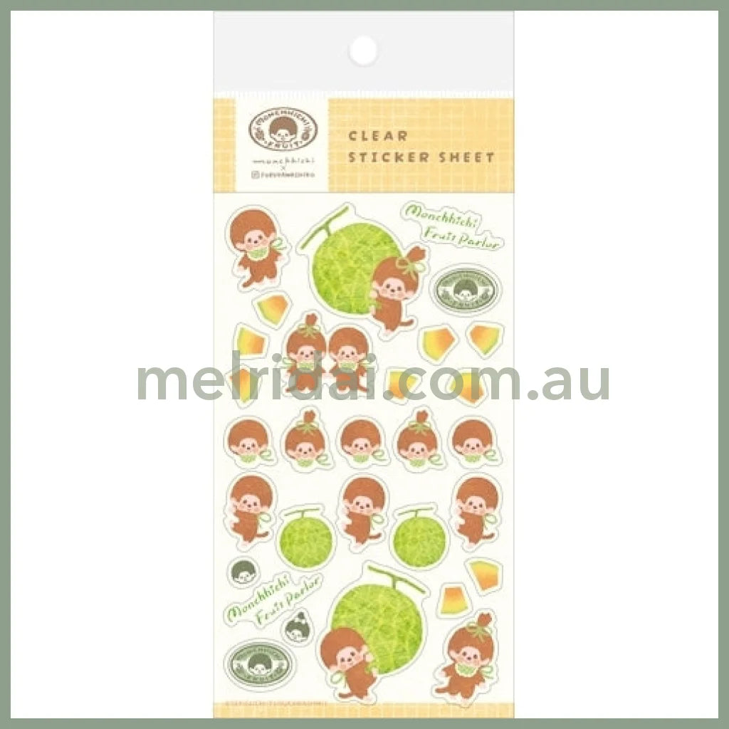 【Made in Japan】Monchhichi x Furukawashiko | Clear Sticker (Melon)