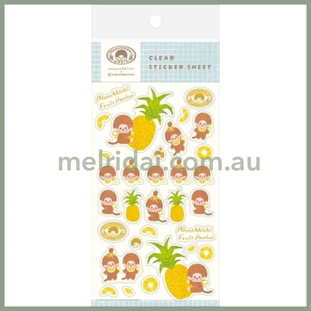 【Made in Japan】Monchhichi x Furukawashiko | Clear Sticker (Pineapple)