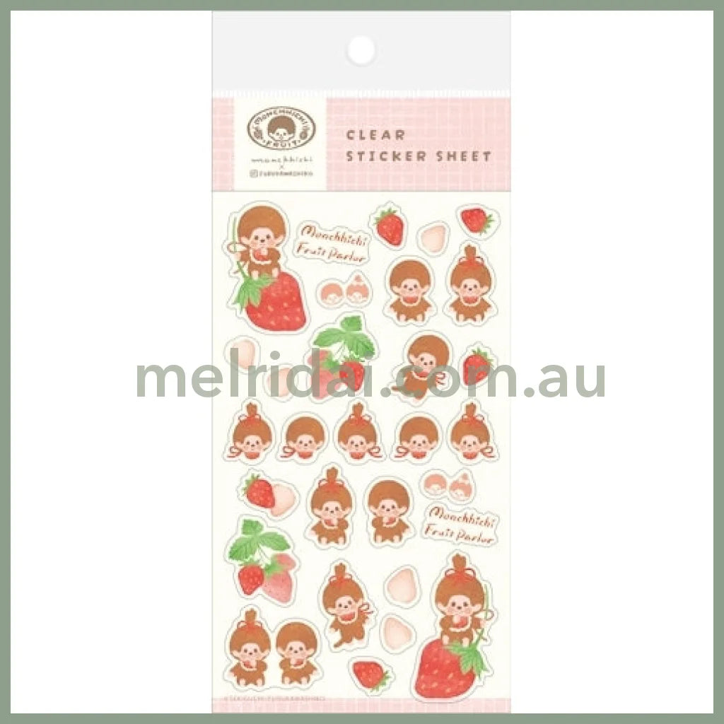 【Made in Japan】Monchhichi x Furukawashiko | Clear Sticker (Strawberry)
