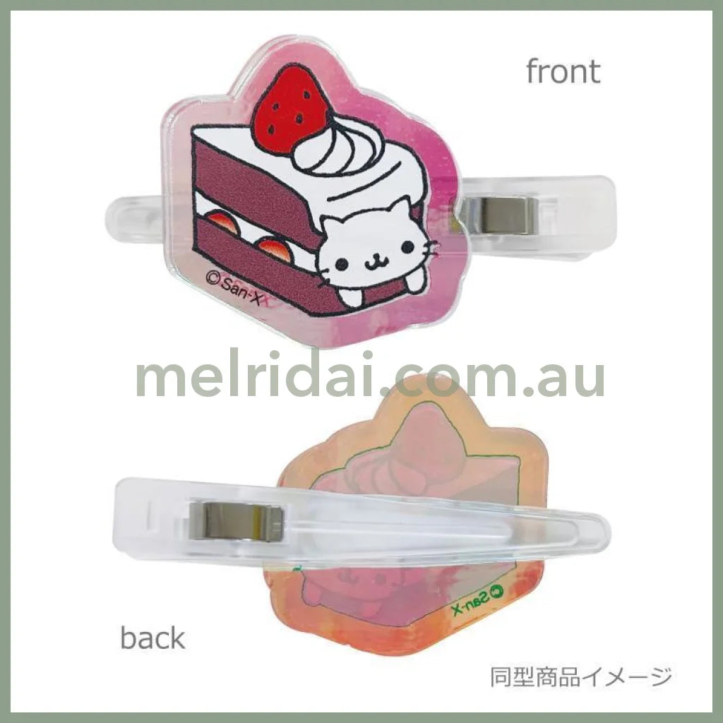 【Made in Japan】SAN X | Afro Ken Aurora Acrylic Hair Clip Set (Cafe Nya Puccino)
