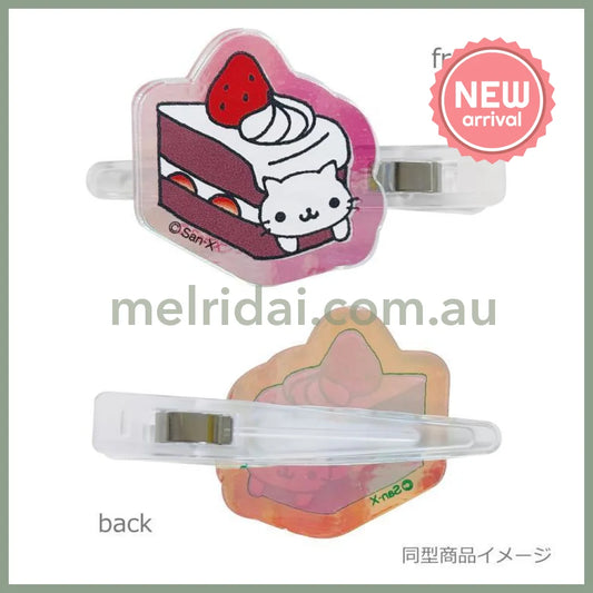 【Made in Japan】SAN X | Afro Ken Aurora Acrylic Hair Clip Set (Cafe Nya Puccino)