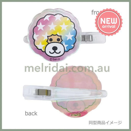 【Made in Japan】SAN X | Afro Ken Aurora Acrylic Hair Clip Set (Face)