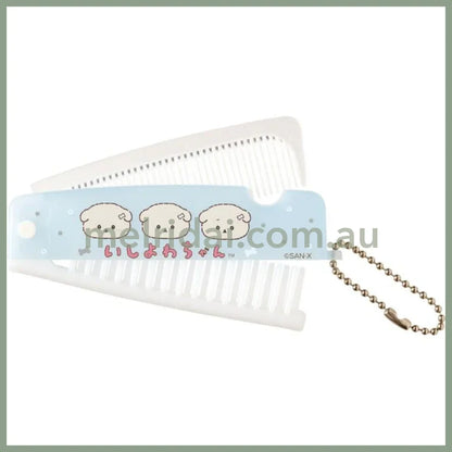 【Made in Japan】SAN-X | Folding Compact Comb & Brush 2-Way Comb 33×97×15mm (Ishiyowa-chan/Ishiyowachan Daily Life Friend)