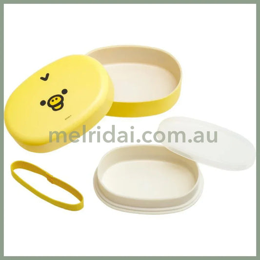 【Made In Japan】San-X | Rilakkuma 2 Tier Face Lunch Box 95 X 140 65Mm 430Ml (Kiiroitori)