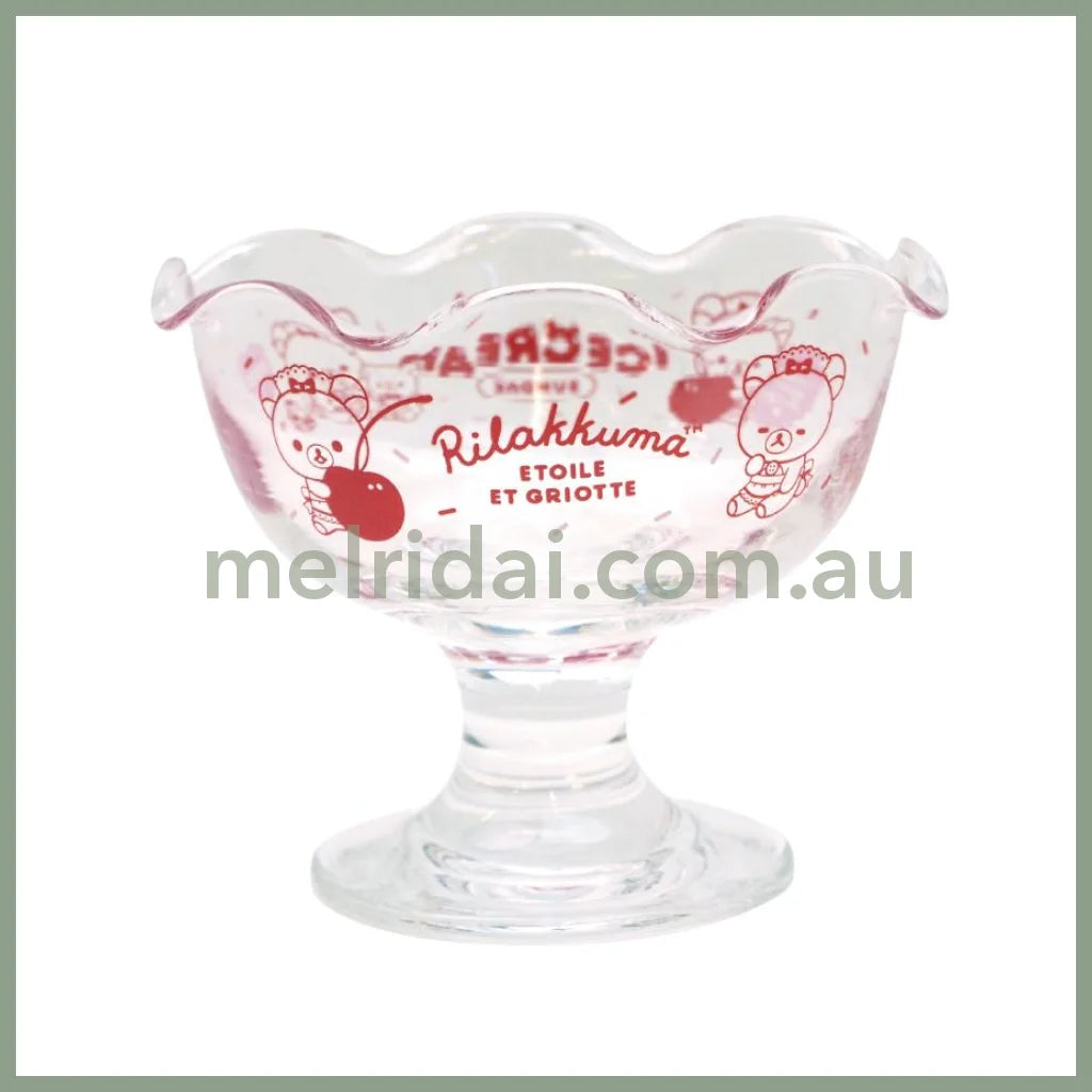 【Made In Japan】San - X | Rilakkuma X Etoile Et Griotte Glass 115 90 Mm 轻松熊合作款 玻璃矮脚杯/冰激凌杯/甜品杯