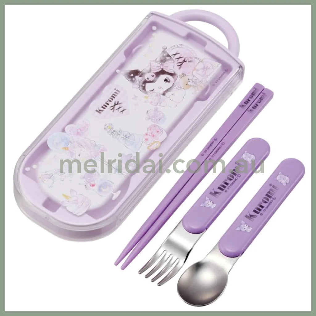 【Made In Japan】Sanrio | Kuromi Antibacterial Dishwasher-Safe Sliding Trio Set 日本三丽鸥