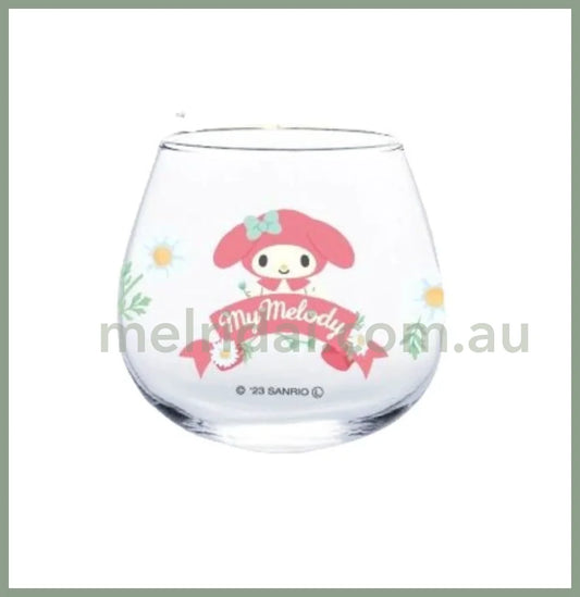 【Made In Japan】Sanrio | My Melody Swaying Glass Tumbler (Flora) 日本三丽鸥 美乐蒂玻璃杯/摇摇杯/不倒翁杯 Φ8.6Xh7.8Cm