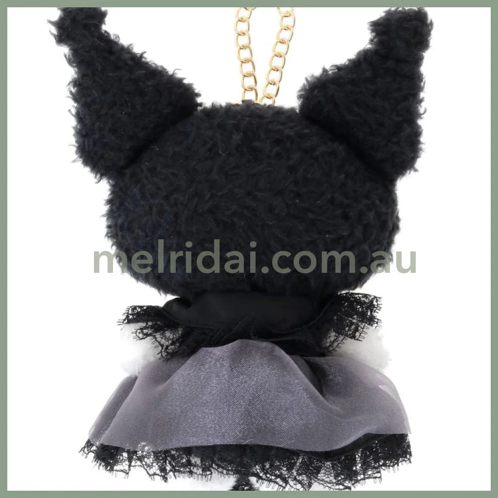 Maison de FLEUR × Kuromi | Black Mascot Holder Bag Charm Plush Keychain 120x90mm