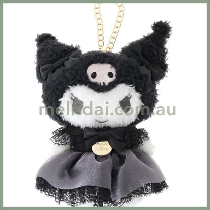 Maison de FLEUR × Kuromi | Black Mascot Holder Bag Charm Plush Keychain 120x90mm