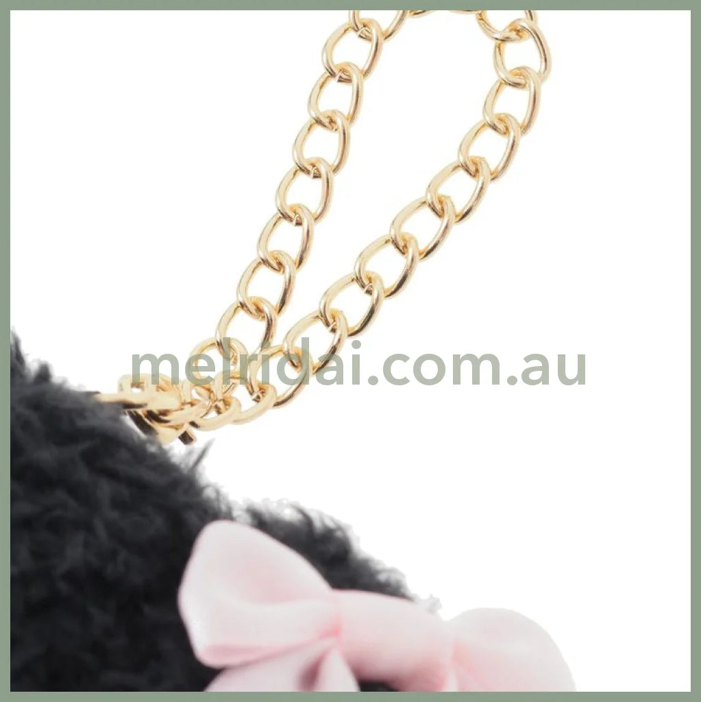Maison de FLEUR × MY MELODY | Black Mascot Holder Bag Charm Plush Keychain 120x90mm