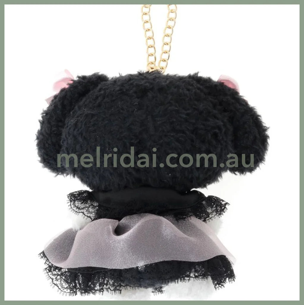 Maison de FLEUR × MY MELODY | Black Mascot Holder Bag Charm Plush Keychain 120x90mm