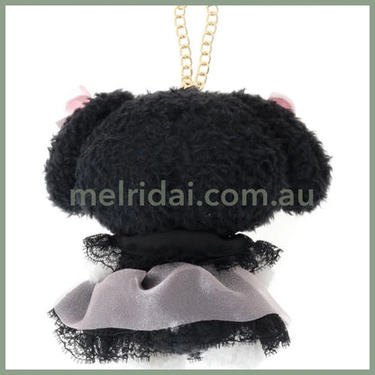 Maison de FLEUR × MY MELODY | Black Mascot Holder Bag Charm Plush Keychain 120x90mm