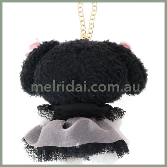 Maison de FLEUR × MY MELODY | Black Mascot Holder Bag Charm Plush Keychain 120x90mm