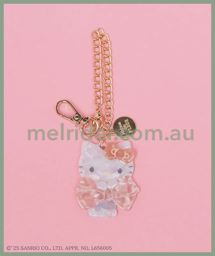 Maison de FLEUR × Sanrio characters | My Melody Mascot Holder Bag Charm Keychain with Pearl Chain 10 x 12cm (Limited