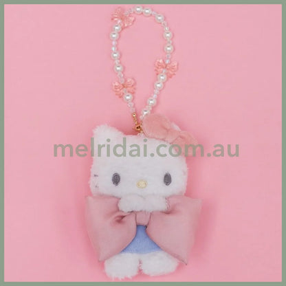 Maison de FLEUR × Sanrio characters | Hello Kitty Mascot Holder Bag Charm Keychain with Pearl Chain 10 x 12cm (Limited