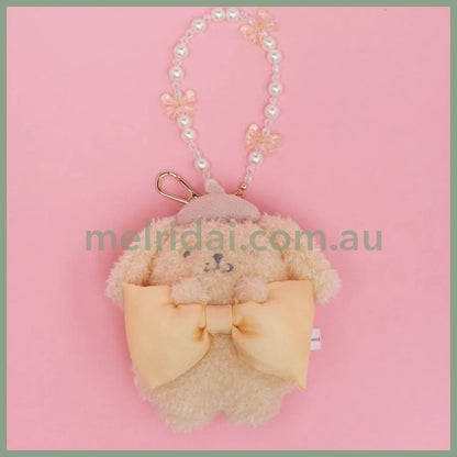 Maison de FLEUR × Sanrio characters | Pompompurin / Pom Pom Purin Mascot Holder Bag Charm Keychain with Pearl Chain 10