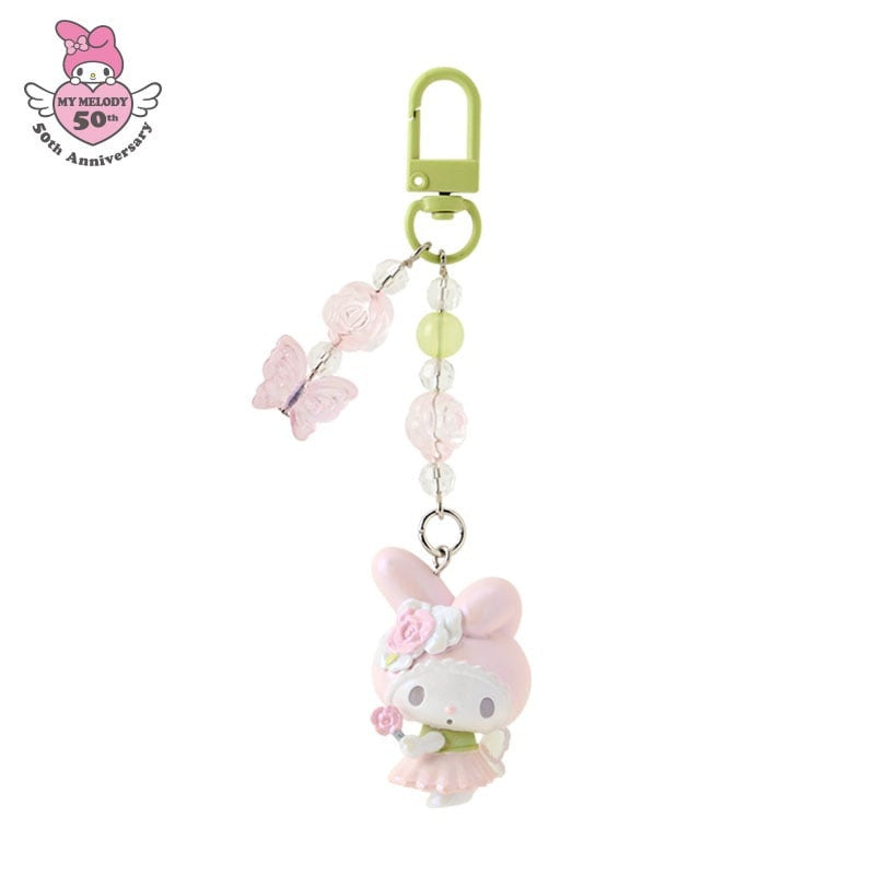 SANRIO | Fairy Keychain Phone Charm My Melody Flower Ver. W3.5 x H11 x D2 cm (My Melody 50th Anniversary)