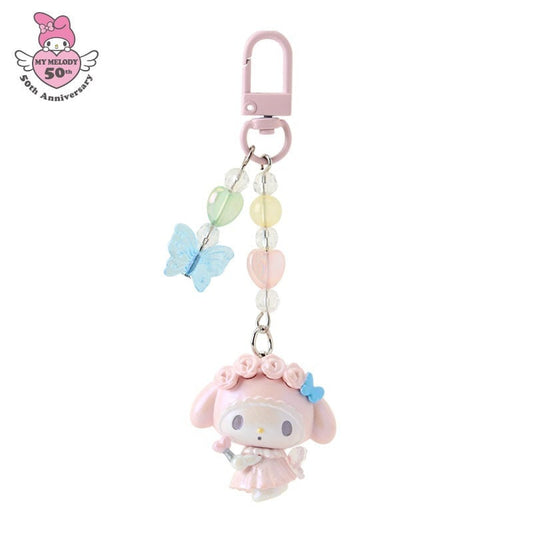 SANRIO | Fairy Keychain Phone Charm My Melody Rainbow Ver. W3.5 x H11 x D2 cm (My Melody 50th Anniversary)