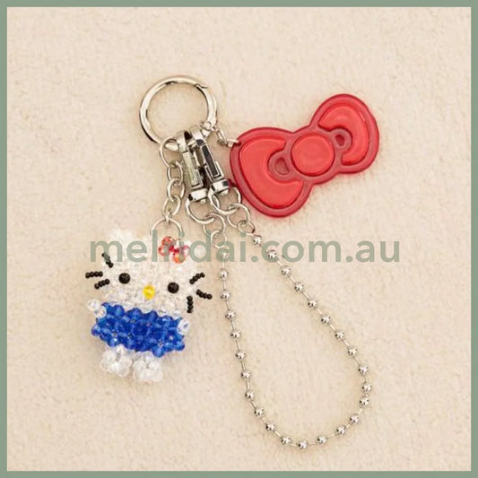 Me% x Hello Kitty | Beaded Keychains Bag Charm 14.5cm Approx. (Blue)