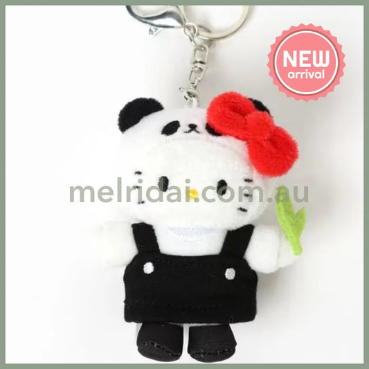 Me% x Hello Kitty | Mini Mascot Holder Plush Keychain 13cm 4th Ver. (Panda)