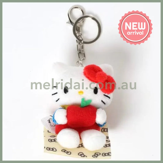 Me% x Hello Kitty | Mini Mascot Holder Plush Keychain 13cm 4th Ver. (Picnic/Apple)