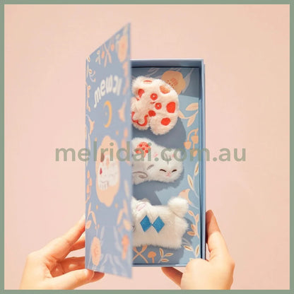 Mewji Cat Hair Accessories Set (Bu) Clip*2 + Badge*1 &