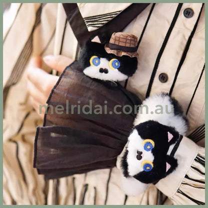 Mewji♡Cat Mascot Brooch 妙吉猫 毛绒猫咪造型胸针 配饰 Bk 奶牛猫