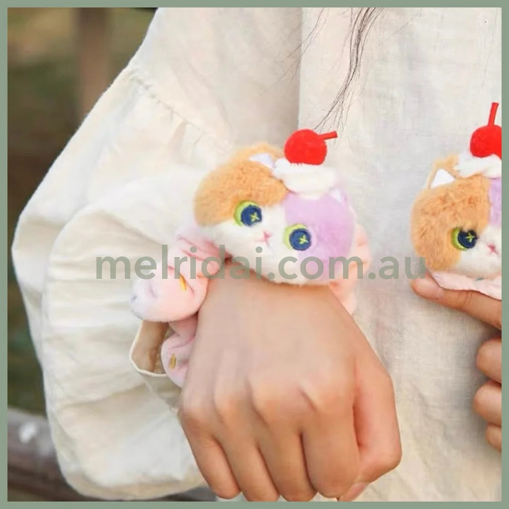 Mewji♡Cat Mascot Scrunchie Hair Tie 妙吉猫 毛茸茸大肠发圈/头绳 Wh 三花猫