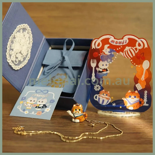 MEWJI♡ Cat Teapot Shape Necklace Set (OR)