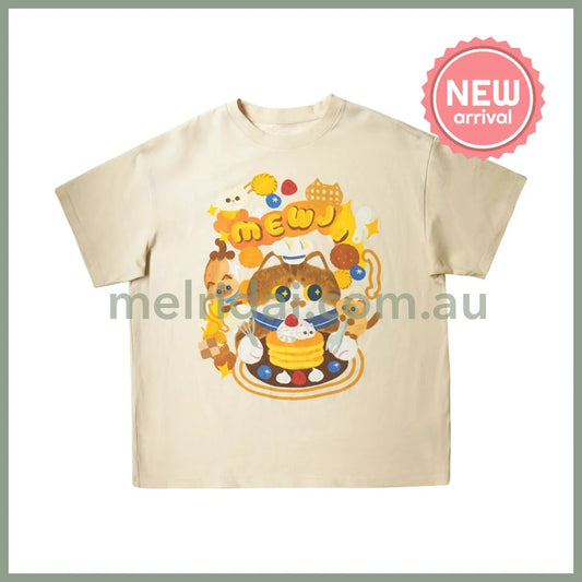 MEWJI♡ Cat Tee T-shirt (Beige)