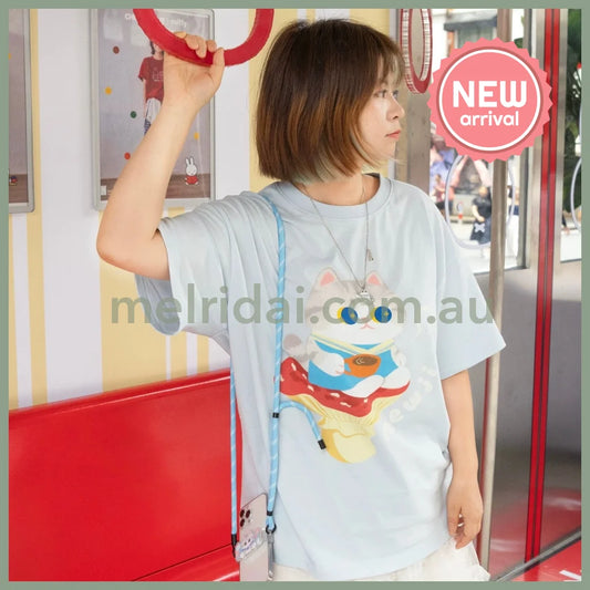 MEWJI♡ Cat Tee T-shirt (Blue)