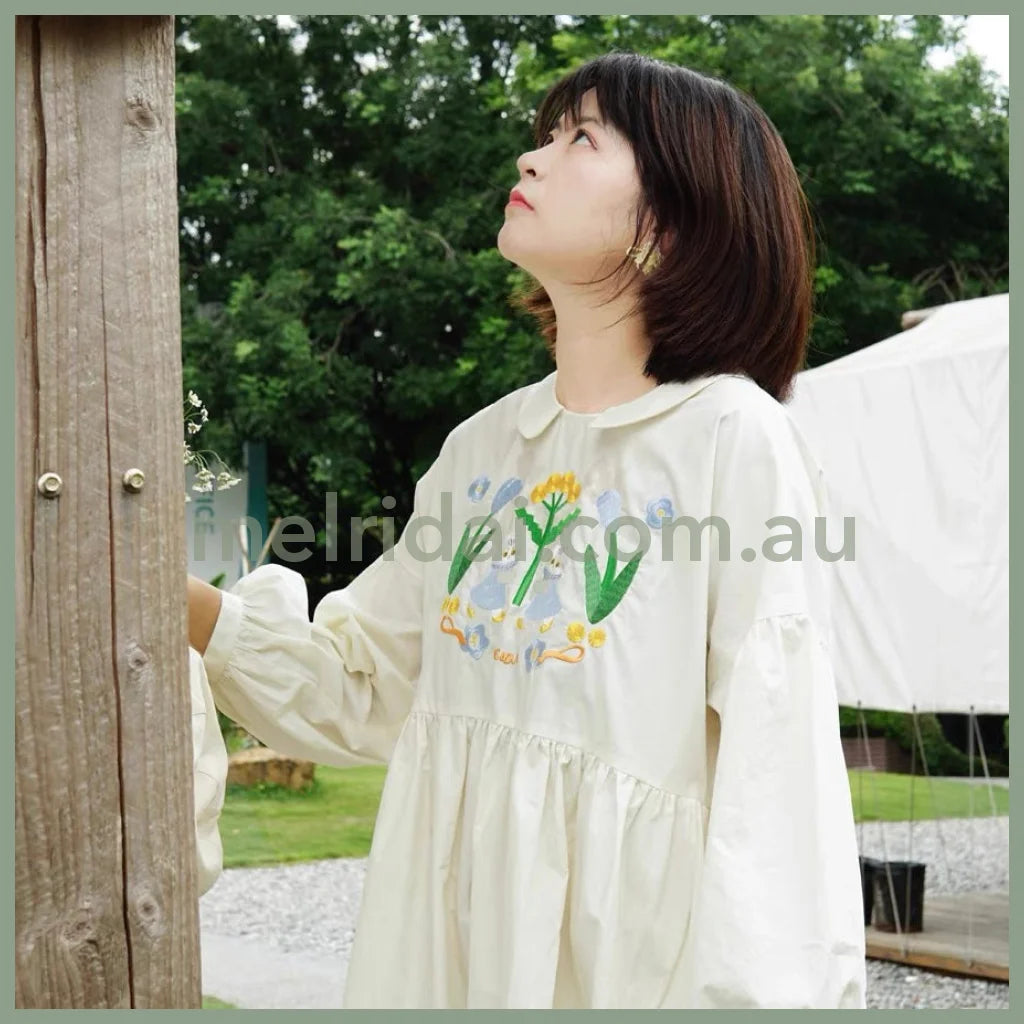 Mewji Dress One-Piece (Wh) Free Size 100% Cotton