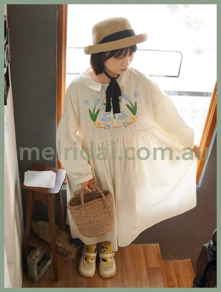 Mewji Dress One-Piece (Wh) Free Size 100% Cotton