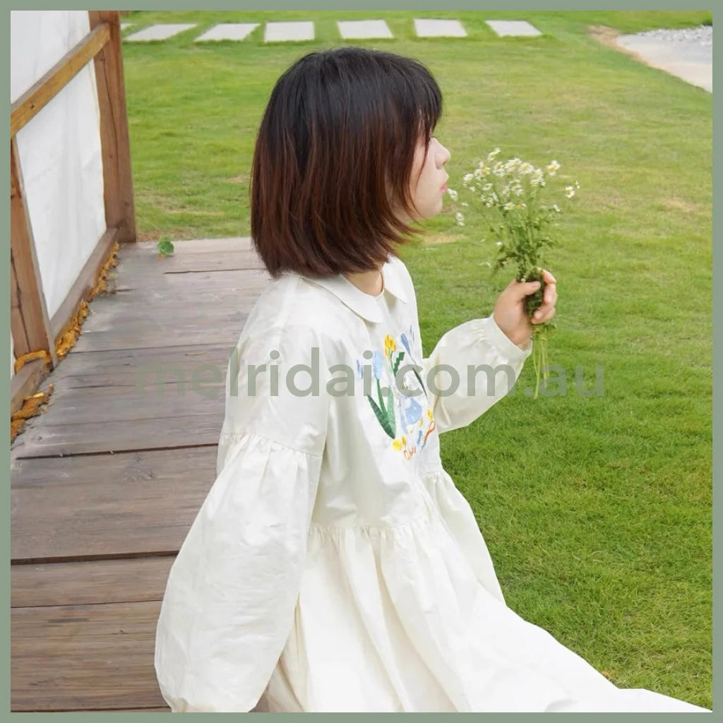 Mewji Dress One-Piece (Wh) Free Size 100% Cotton