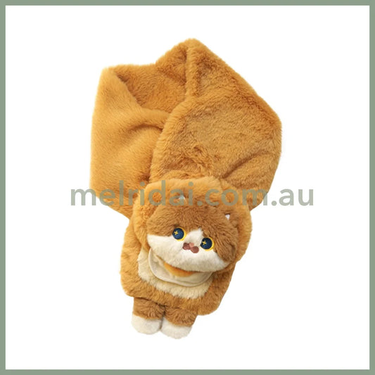 MEWJI♡ Fluffy Mascot Scarf 88 x 16cm (Cat - Bread)