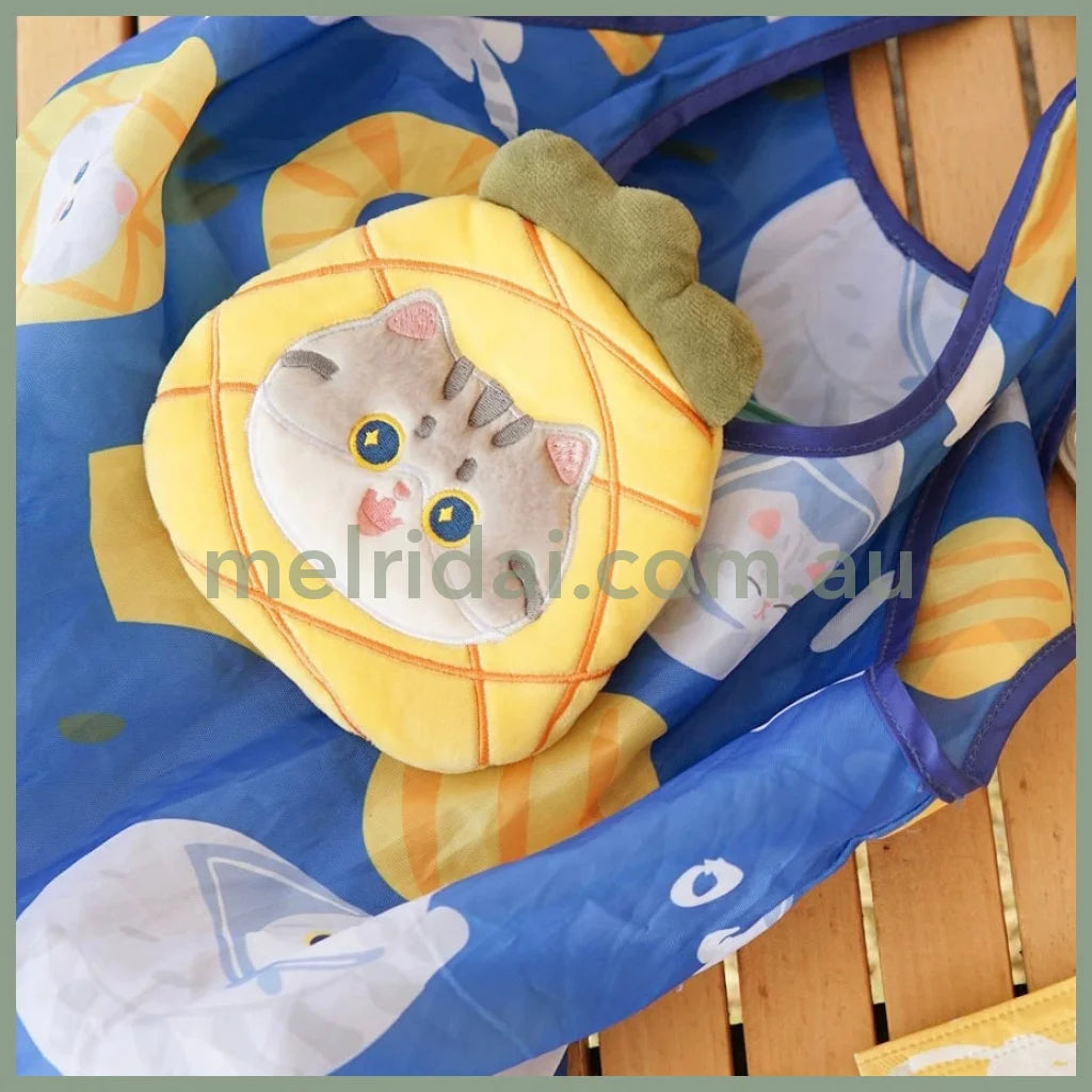 Mewji Foldable Eco Bag & Keychain Cat (Pineapple)