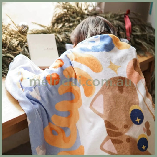 MEWJI♡ Shell Fabric Two -Side Blanket 165 x 125cm (Blue)