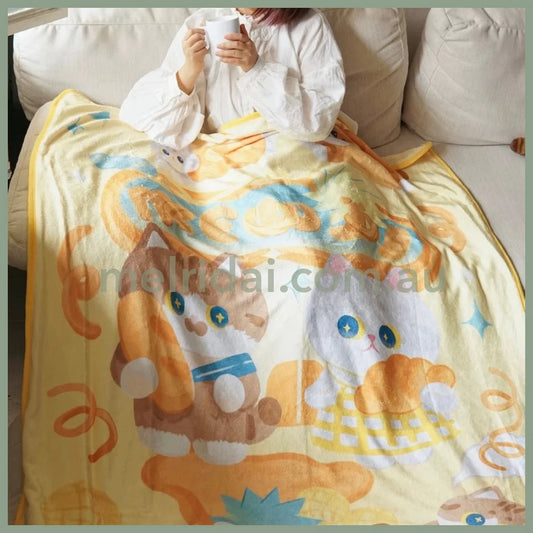 MEWJI♡ Shell Fabric Two -Side Blanket 165 x 125cm (Yellow)